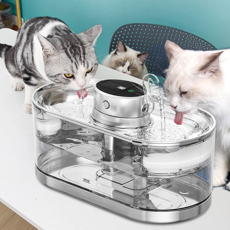 猫咪饮水机不插电无线感应智能宠物充电式喝水器静音自动循环活水