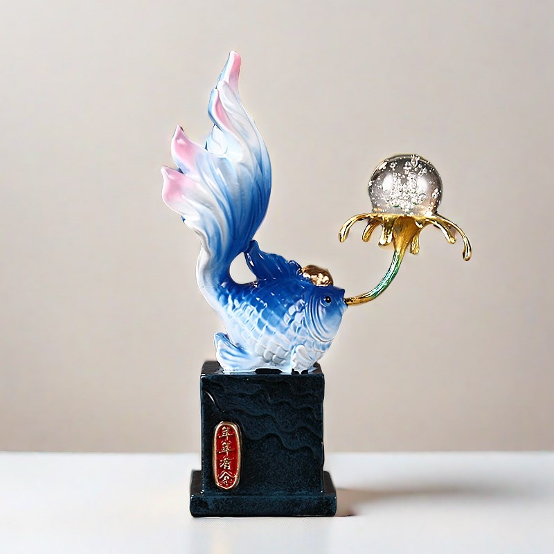创意装饰工艺品家庭入门玄关新家乔迁礼物年年有余摆件高级感轻奢