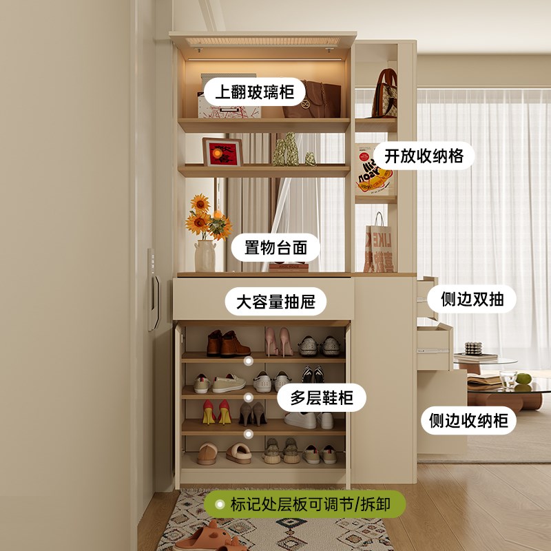 正对门玄关柜客厅入户门厅柜置物架隔断柜鞋柜一体屏风靠墙储物柜
