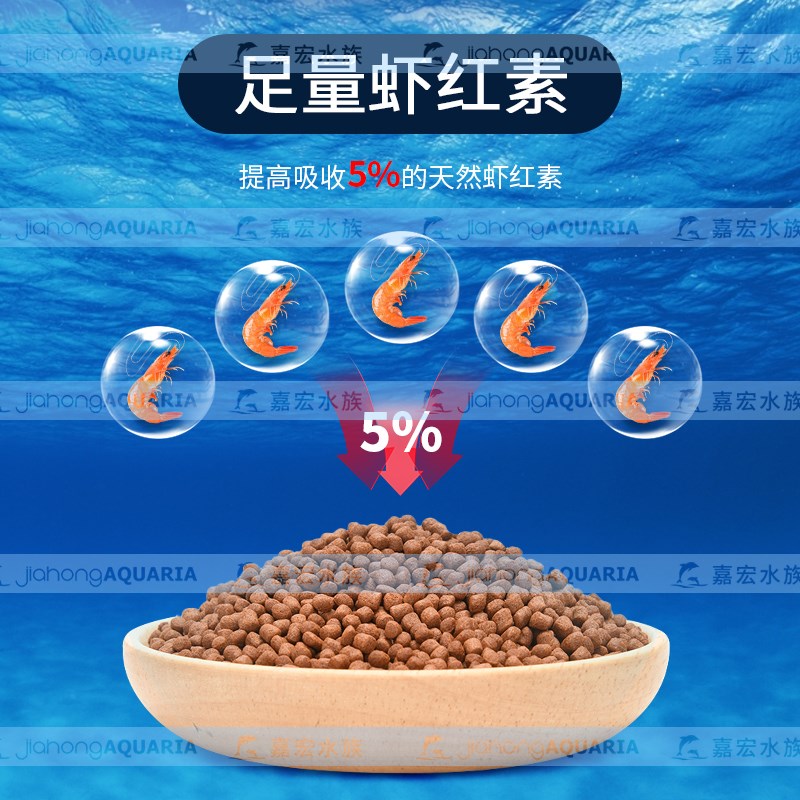 嘉宏鹦鹉鱼饲料增红增艳鱼食热带鱼招财罗汉增色鱼粮不浑水纯天然