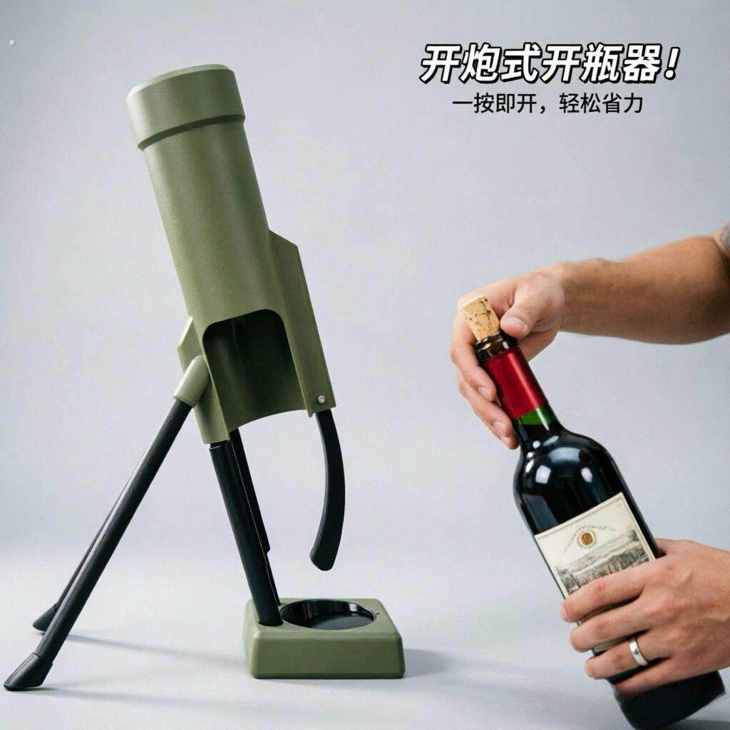 迫击炮造型啤酒开瓶器 创意发射式开酒器 酒吧桌面网红解压开瓶器
