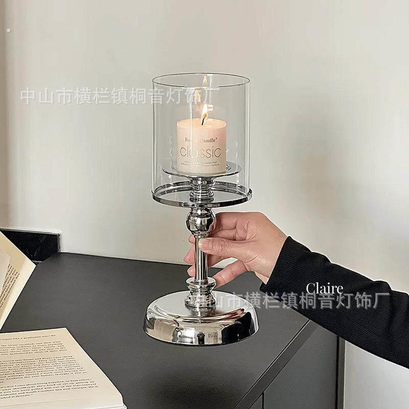 烛光晚餐蜡烛浪漫情调氛围感烛台餐厅酒馆桌面布置意式轻奢装饰品