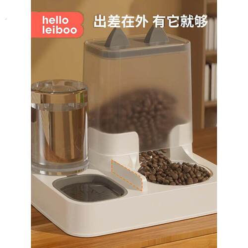猫碗狗碗不锈钢猫食盆猫咪猫粮自动喂食器饮喂水一体猫盆宠物双碗