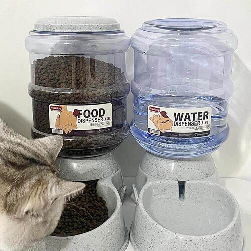 猫咪自动喂食器大容量饮水机不插电猫粮自动投喂留守猫食盆防打翻