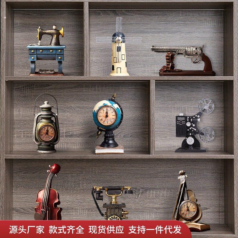 怀旧书柜家居小摆件美式服装店装饰品咖啡店橱窗复古书架道具摆设