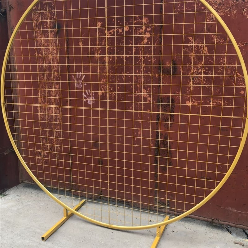 婚庆道具圆形网格铁艺架子婚礼圆环网格屏风背景节日橱窗商场布置