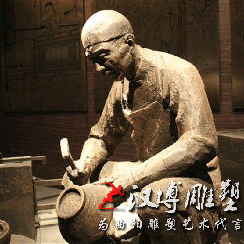 玻璃钢仿铜木工木匠雕塑铸铜木匠师傅雕塑铜雕制作家具人物定制做