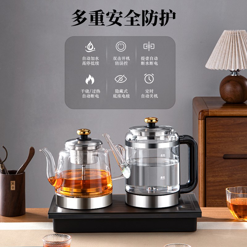 HAPIG喜猪全自动底部上水电热水壶一体家用茶桌台玻璃烧水热水壶