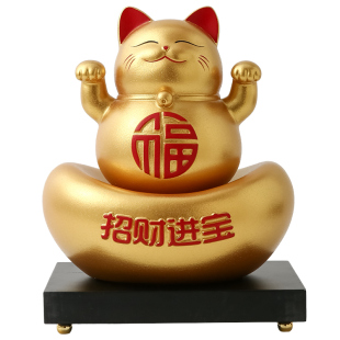 招财猫生意人摆件店铺开业贺礼办公室前台收银柜台八方来财发财猫