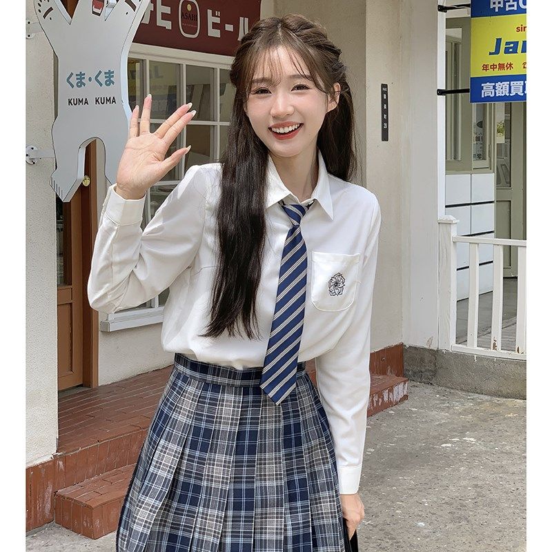 东京岁时记jk校供制服秋季女早春新款小衫衬衣长袖白衬衫女沐樱时