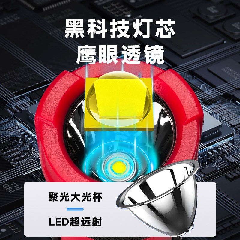 斯奈夫磁吸工作灯汽修维修led锂电池照明灯强光充电多功能手电筒
