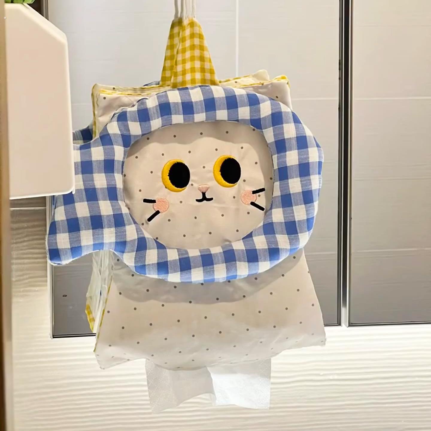 家用客厅纸套纸盒抽可爱宿舍壁挂式布艺袋厕所猫咪厨房纸巾化妆室