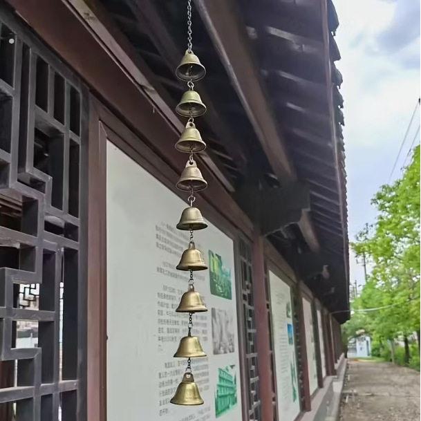 中古风铁质铃铛庭院户外装饰风铃创意铃铛挂件窗户悬挂复古铃铛