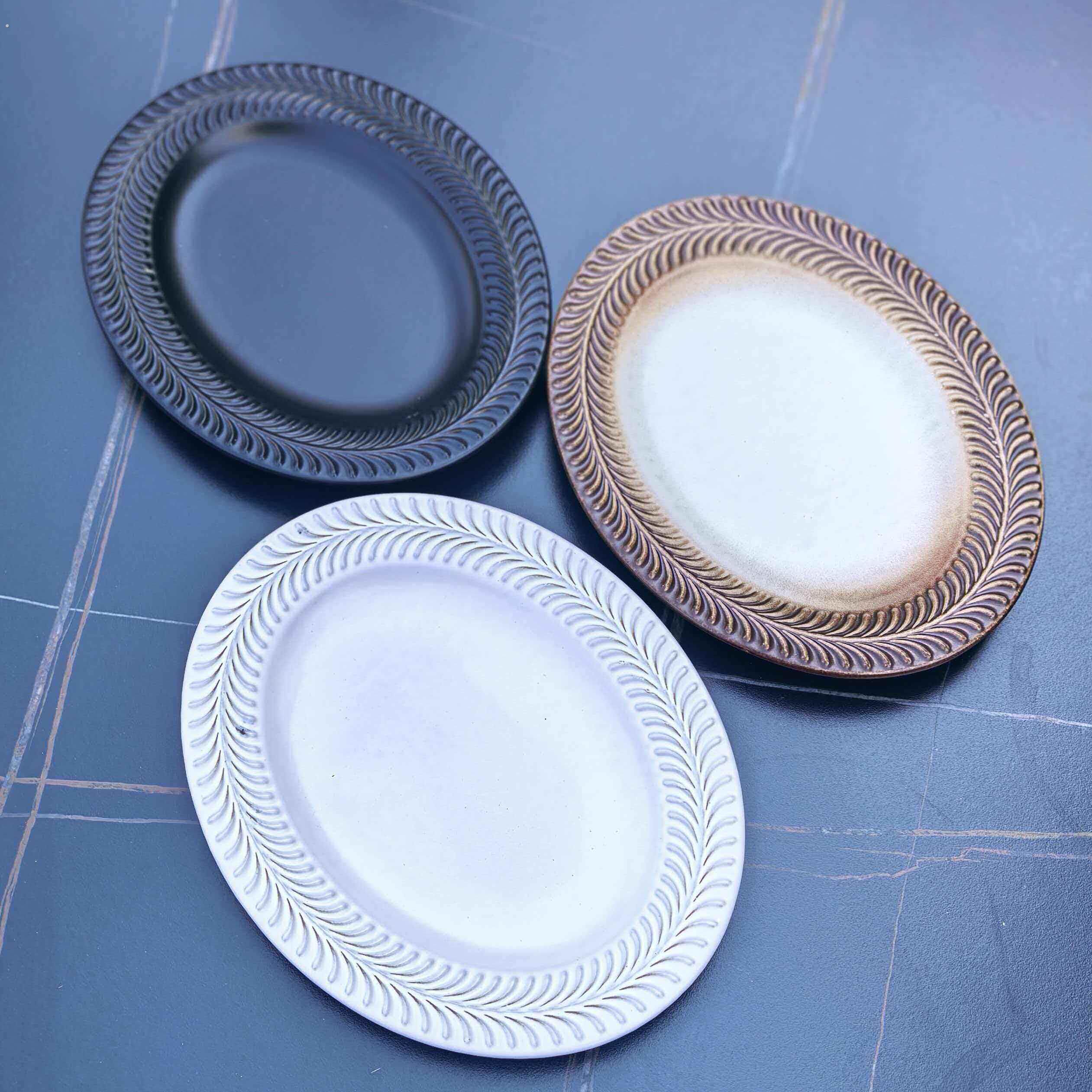 美式纯白色耐高温陶瓷西餐盘牛排盘饭厅干拭熟成牛排烤箱加热盘子