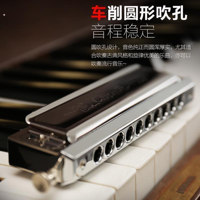 12欧布乐器48孔音阶音孔半音半音阶演奏红凯口琴口琴10孔