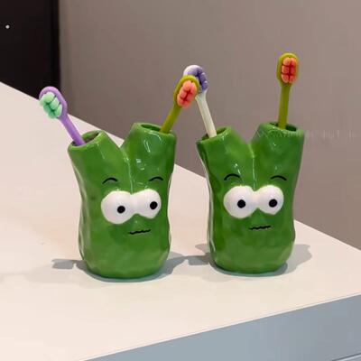 创意葱头牙刷架陶瓷化妆室洗漱台牙刷收纳层架牙刷底座漱口杯套装