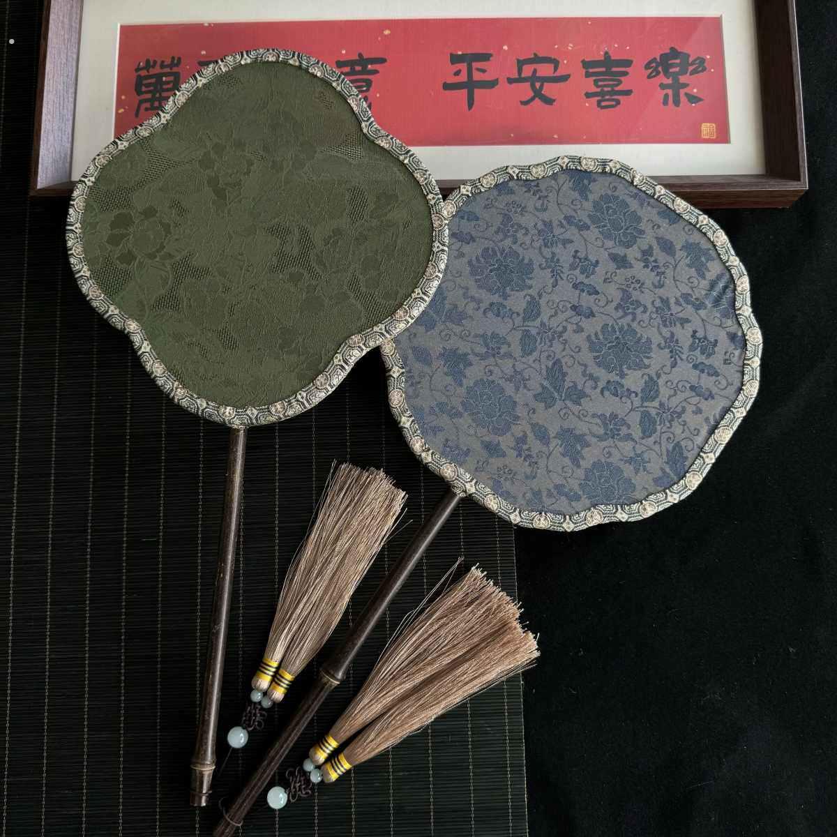 天然紫竹手柄团扇古风旗袍汉服扇子舞蹈扇夏天中国风古装拍摄道具