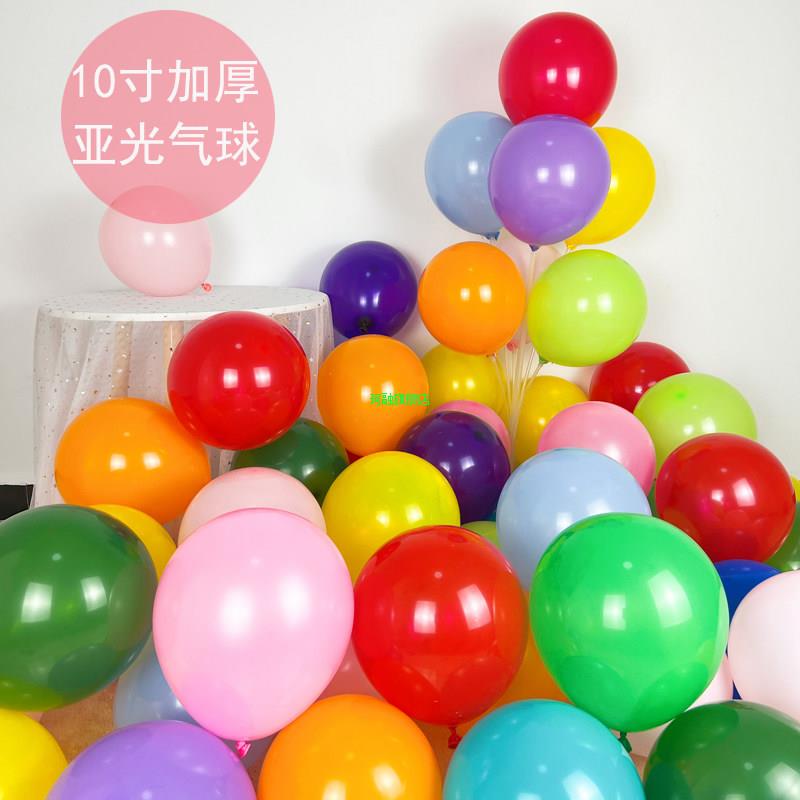 10寸2.2克乳胶气球加厚美哑光圆形生日派对用品装饰亚光气球