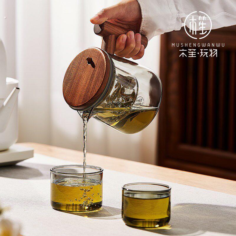 木笙玩物高档玻璃茶具套装礼盒飘逸杯茶水分离泡茶壶端午送礼泡茶