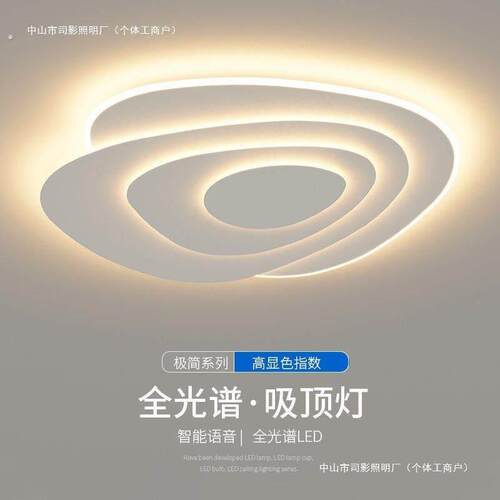 客厅主灯圆形卧室灯具极简艺术大厅顶灯现代简约设计感智能吸顶灯