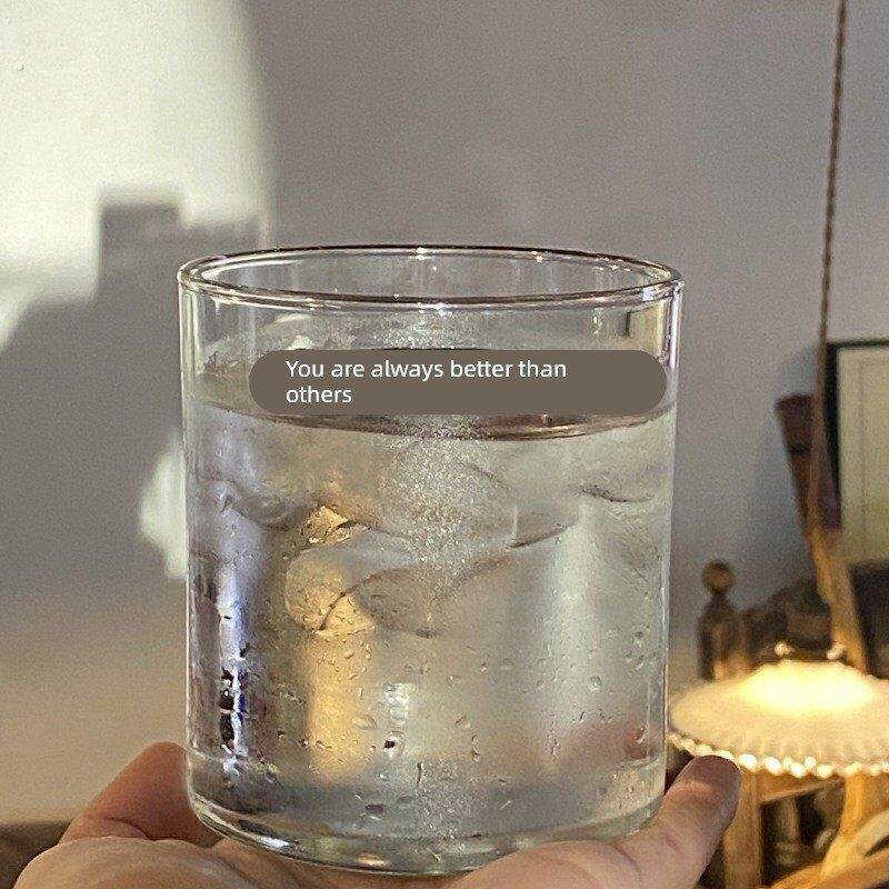 你永远胜过别人 文艺简约文字透明玻璃杯高级感美式咖啡杯水杯子