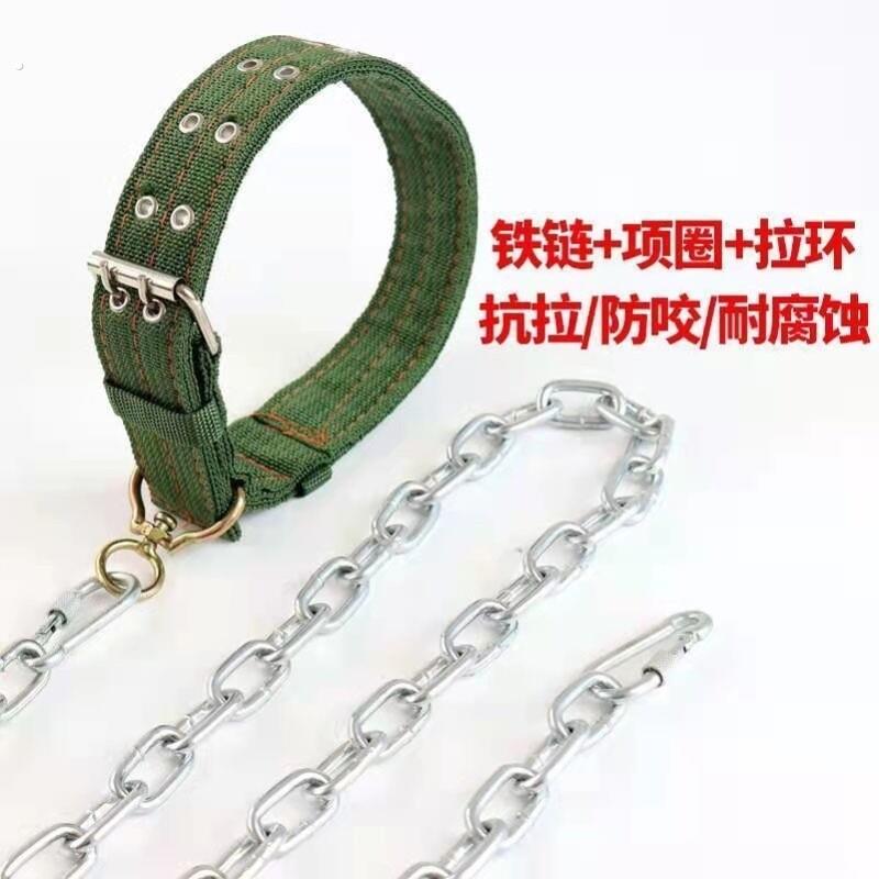 不锈钢狗炼子大型犬中型犬小型犬铁炼项圈狗绳防咬家用牵引带