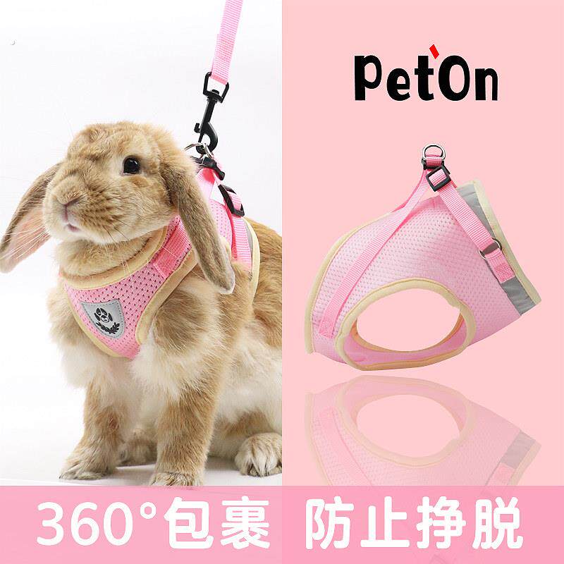 兔子牵引绳溜兔防挣脱栓遛猫咪蓝猫侏儒垂耳兔专用小宠物外出用品