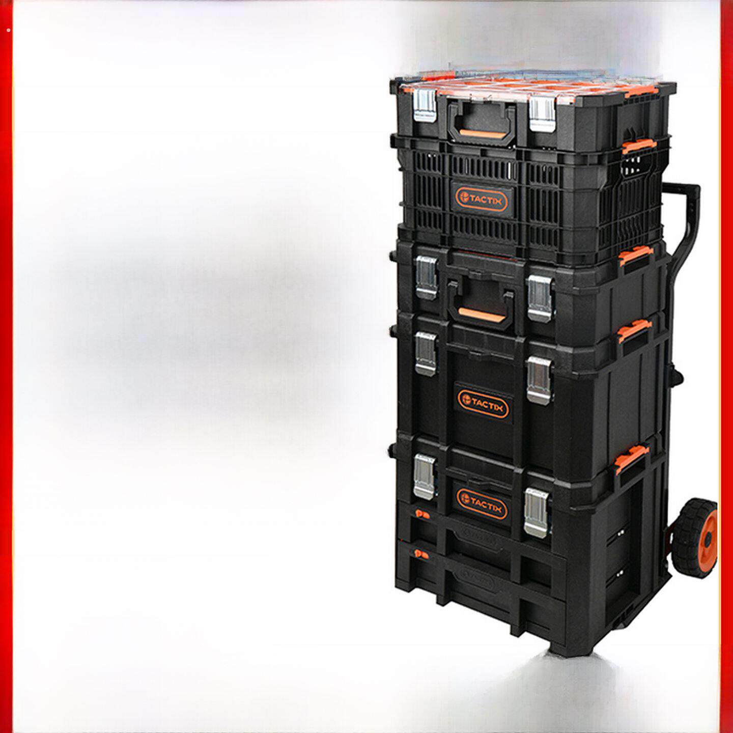 拓威战术组合重型工具箱可堆叠移动多功能大型工具车手推车箱