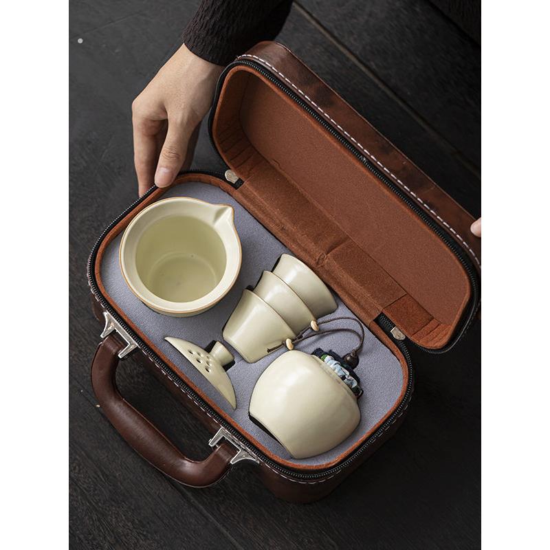 一人喝茶小壶旅行茶具小套装便携式快客杯一杯功夫户外陶瓷泡旅行