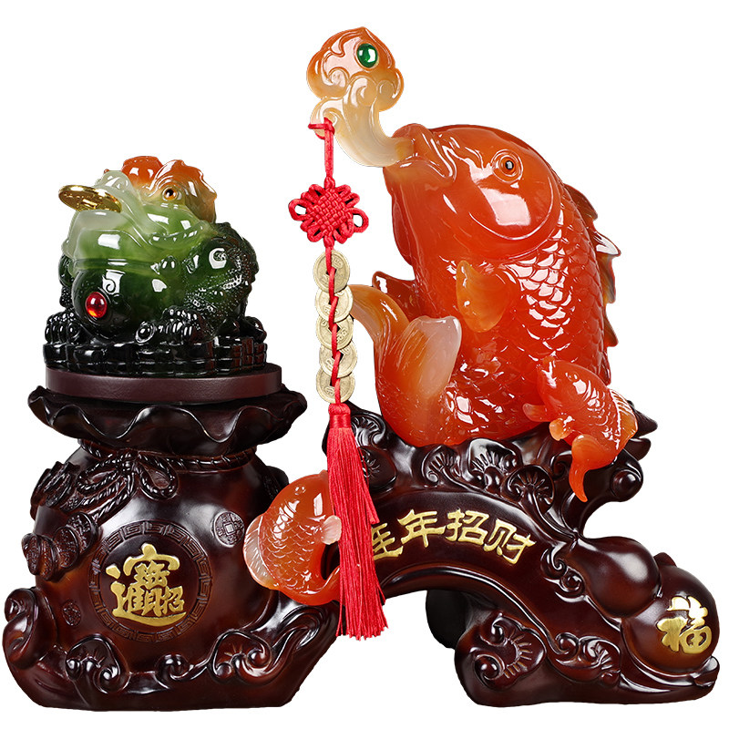 年年有余鱼摆件连年招财鱼客厅电视柜酒柜家居装饰品乔迁新居礼品