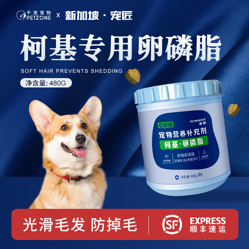 宠匠柯基专用狗狗卵磷脂480g幼犬鱼油防掉毛亮毛软磷脂犬用营养品