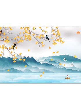 新中式屏风纱画圆形乔其纱半透明不透明高密纱隔断玄关装饰可定制