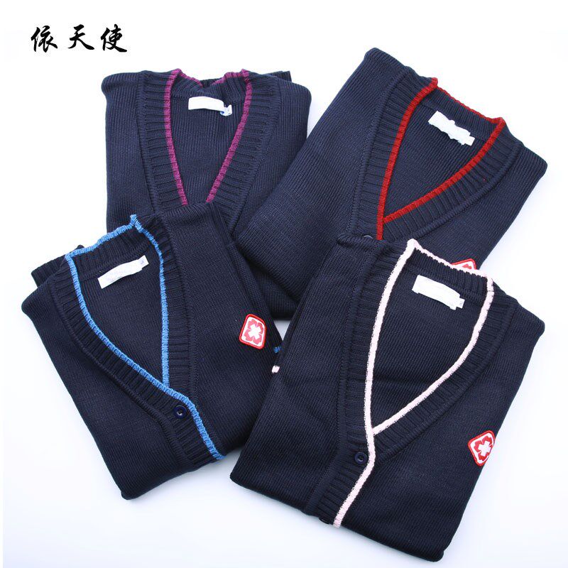 护士外出毛衣女冬天医生工作服外套藏蓝色加厚开衫大码护士毛衣