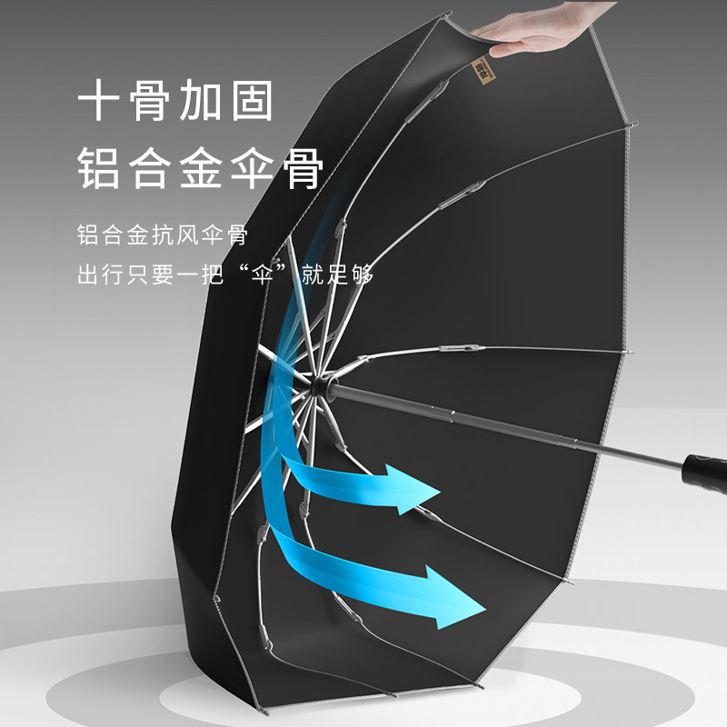 加大反向自动雨伞抗风加固双人伞 LED照明反向雨伞汽车用大尺寸