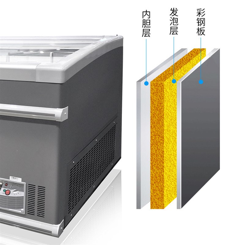 铭雪卧式自动化霜冰柜超市无霜水果岛柜商用冷藏冷冻展示柜商用