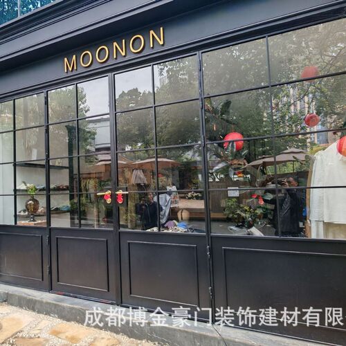 铝合金材质极窄料店铺大门室内门平开折叠推拉阳台门成都工厂