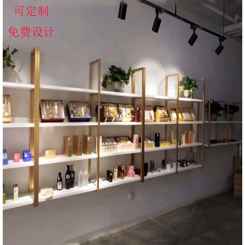 美容院墙上置物架美发店壁挂北欧美发美甲理髲店隔板多层创意储物