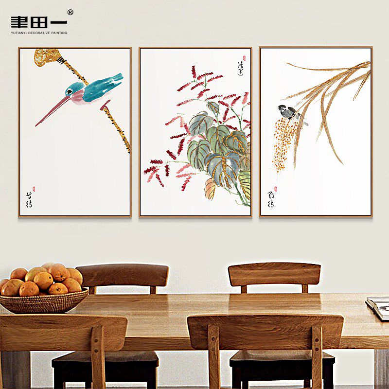 新中式二十四节气民俗饭厅装饰画 划玄关走廊过道样板间卧室床头