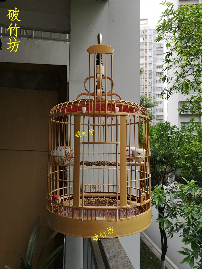 四川成都画眉鸟笼手工笼子 破竹坊川笼竹鸟笼老料画眉笼全配包邮