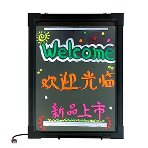 led桌面立式电子发光荧光板广告牌 手写小黑板夜市摆摊专用展示牌
