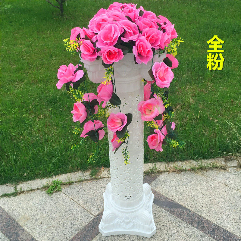 新款绢花路引婚庆道具罗马柱婚礼花开业庆典活动花篮婚礼布置花柱