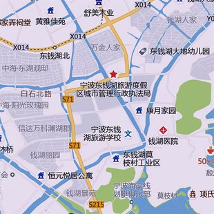 2024新款宁波市鄞州区地图贴图办公室挂图高清防水装饰画