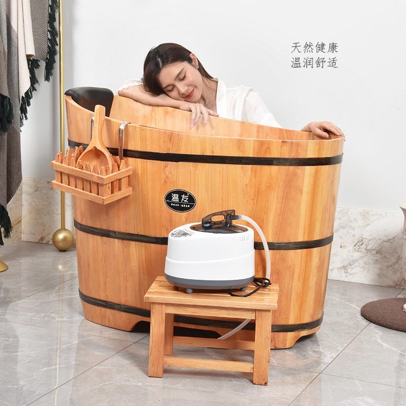 香柏木泡澡桶家用全身大人洗澡盆沐浴汗蒸桶成人儿童澡盆木桶浴缸