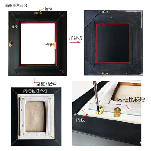 欧式实木复古油画框 碎箔 人物风景装裱油画框宽度9.5cm厚度5cm