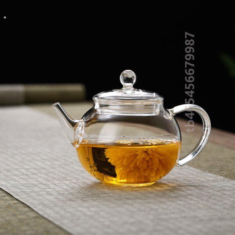耐热过滤一体玻璃泡茶壶小茶壶一人家用小型透明茶具绿茶迷你单壶
