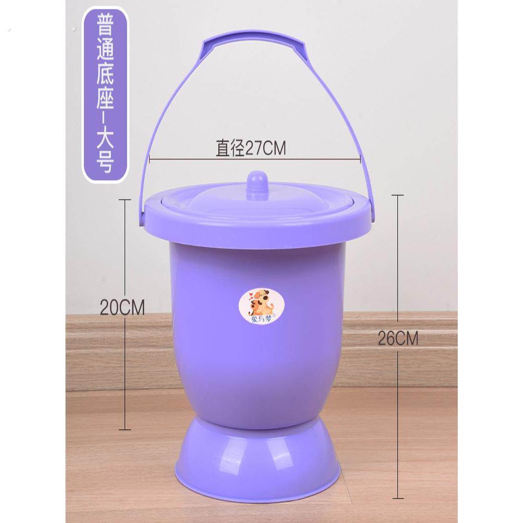 痰盂坐便器女高脚尿桶大人尿盆带盖搪瓷防臭家用起夜老人卧室加厚