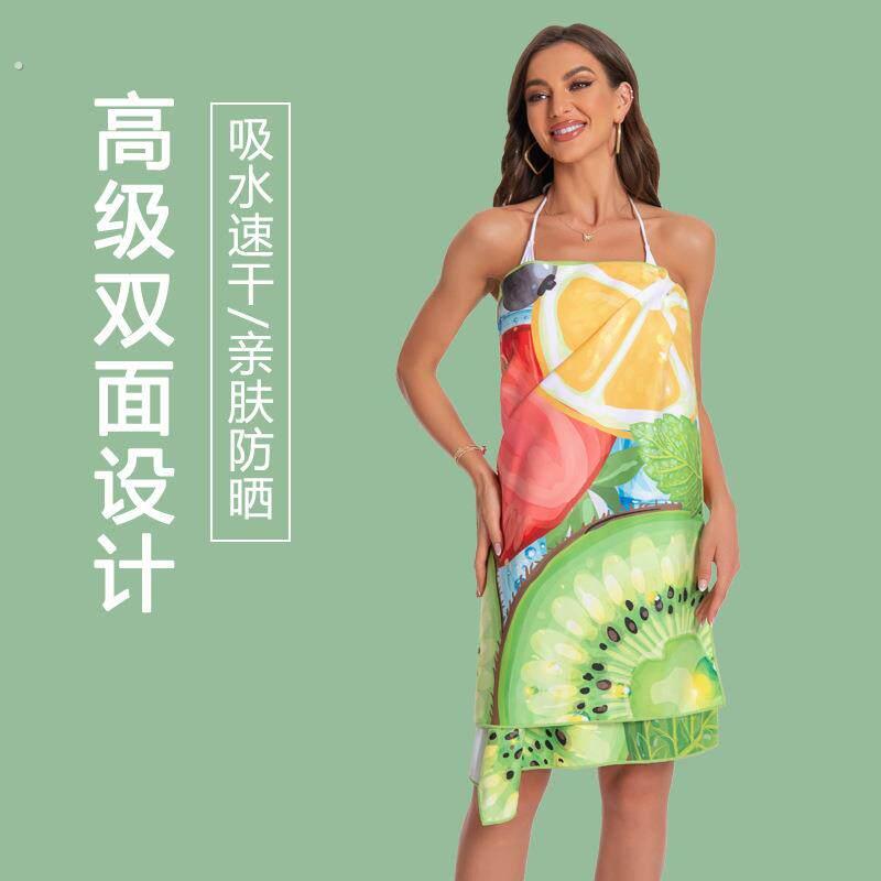 定制双面绒沙滩巾跨境速干毛巾吸水超细纤维沙滩巾游泳巾加工定制