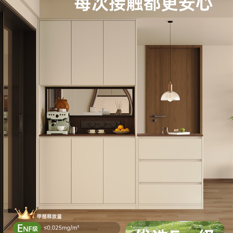 法式中古风餐边柜鞋柜一体组合储物柜多功能茶水柜客厅双面隔断柜
