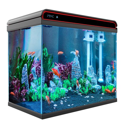 森森鱼缸客厅小型桌面超白玻璃家用水族箱 生态免换水中型金鱼缸