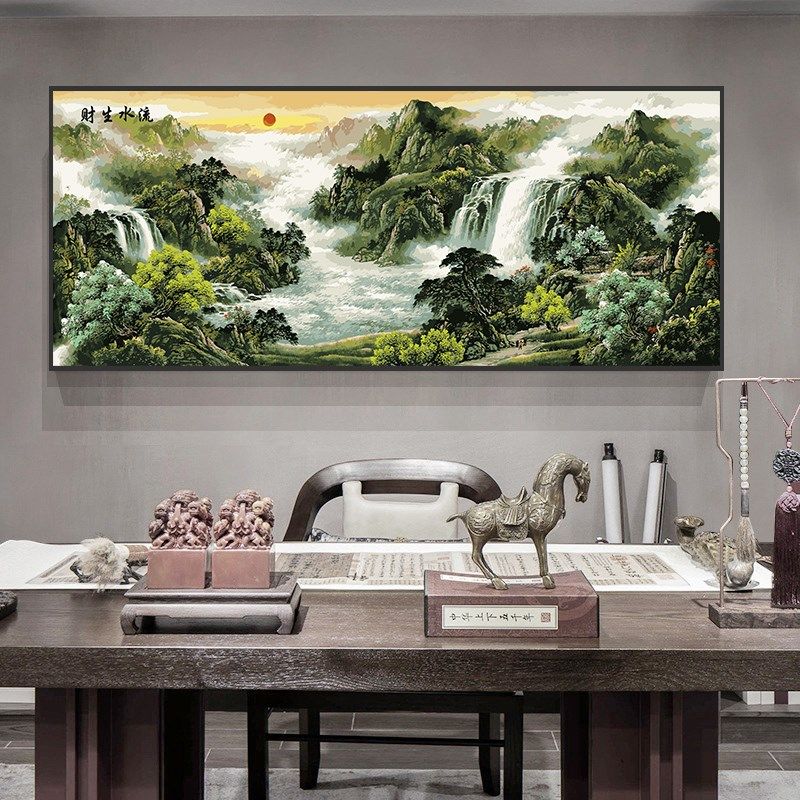 江山永固数字油画diy填色画客厅手工手绘diy油彩画抽象大幅装饰画